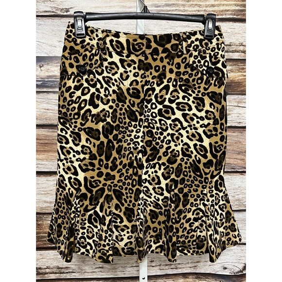 Carlisle Size 6 Leopard Print Skirt Pencil Ruffle Fluted Designer - Picture 1 of 9